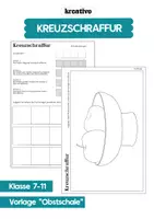 Vorschau - Mal- und Bastelvorlagen - Kreuzschraffur - Anleitung und Übung - Obstschale klein - Deckblatt