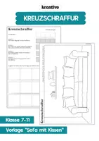 Vorschau - Arbeitsblätter - Kreuzschraffur - Anleitung und Übung - Sofa - Deckblatt