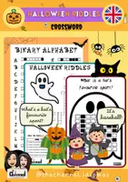 Vista previa - Hojas de trabajo - HALLOWEEN RIDDLES – BINARY CODE & CROSSWORD - Portada