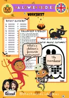 Vista previa - Hojas de trabajo - HALLOWEEN RIDDLES – BINARY CODE & WORKSHEET - Portada