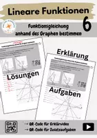 Vorschau - Arbeitsblätter - Lineare Funktionen: Funktionsgleichung anhand des Graphen - Deckblatt