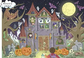 Vorschau - Arbeitsblätter - Halloween | Wimmelbild | Geisterschloss | Schreibanlass | Bildbeschreibung | differenziert - Seite 1