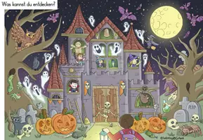 Vorschau - Arbeitsblätter - Halloween | Wimmelbild | Geisterschloss | Schreibanlass | Bildbeschreibung | differenziert - Seite 2