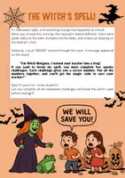 Vista previa - Hojas de trabajo - Halloween Escape Room - Grammar and Vocabulary Adventure! - página 1