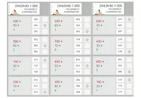 Vorschau - Spiele - Zahlenraumerweiterung bis 1000, 21x4 Klammerkarten Zahlen stellengerecht zusammensetzen, Zahlvorstellung - Seite 2