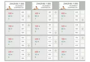 Vorschau - Spiele - Zahlenraumerweiterung bis 1000, 21x4 Klammerkarten Zahlen stellengerecht zusammensetzen, Zahlvorstellung - Seite 3