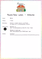 Vorschau - Anderer Materialtyp - Planets & Solar System: Infokarten / Wissenskartei (CLIL & Leseverstehen) - Englisch - Kl. 3/4 - Seite 1