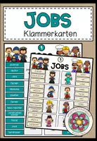 Vorschau - Fördermaterial/Inklusion - Jobs Englisch – Berufe, Wortschatz, Vokabeln, Aufgabenkarten, 2-fach differenziert | Klammerkarten - Deckblatt