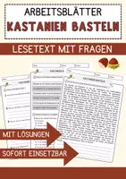 Vorschau - Arbeitsblätter - Kastanien basteln Arbeitsblätter mit Fragen + Lösungen Deutsch DaZ AB - Deckblatt