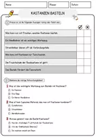 Vorschau - Arbeitsblätter - Kastanien basteln Arbeitsblätter mit Fragen + Lösungen Deutsch DaZ AB - Seite 2