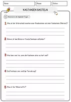 Vorschau - Arbeitsblätter - Kastanien basteln Arbeitsblätter mit Fragen + Lösungen Deutsch DaZ AB - Seite 3