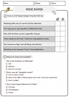 Vorschau - Arbeitsblätter - Kekse backen Arbeitsblätter mit Fragen + Lösungen Deutsch DaZ AB - Seite 2