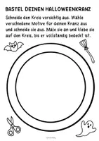 Vorschau - Arbeitsblätter - Bastel deinen Grusel Kranz - Kunstidee für Halloween & Herbst - Seite 1