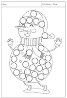 Vorschau - Mal- und Bastelvorlagen - Dot-Marker - Winter Schneemänner (auch für Fingerfarben geeignet) - Seite 1