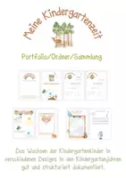Vorschau - Arbeitsblätter - Walddesign Kindergarten Ordner Portfolio Kindergartenzeit - Deckblatt