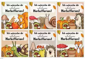 Vorschau - Bildkarten - Herbstferiengrüße / Feriengruß / Grußkärtchen für die Herbstferien - Seite 2