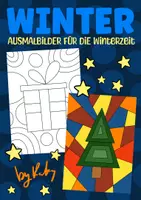 Vorschau - Mal- und Bastelvorlagen - Abstrakte Mosaik Winter-Bilder zum Ausmalen - Winterkunst - Deckblatt