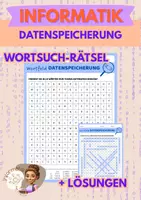 Vorschau - Spiele - Rätsel: Wortsuche zum Thema Datenspeicherung - Deckblatt