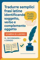 anteprima - Esercizi - Tradurre semplici frasi latine identificando soggetto, verbo e complemento oggetto - Pagina di copertina
