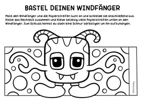 Vorschau - Arbeitsblätter - Monster Windspiele Zum Malen & Basteln - Lustige Windfänger - Seite 2