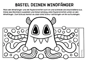 Vorschau - Arbeitsblätter - Monster Windspiele Zum Malen & Basteln - Lustige Windfänger - Seite 3