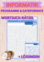Vorschau - Arbeitsblätter - Rätsel: Wortsuche zum Thema Programme & Dateiformate - Deckblatt