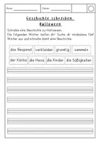 Vorschau - Arbeitsblätter - Reizwort Geschichte schreiben Thema Halloween - Seite 1