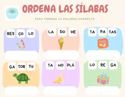 Vista previa - Refuerzo / NEE / Materiales de apoyo - Ordena las sílabas - Portada
