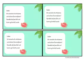 Vorschau - Merkblätter - Feriengruß - Sommerferien - 2 Versionen - Sommer - Seite 1