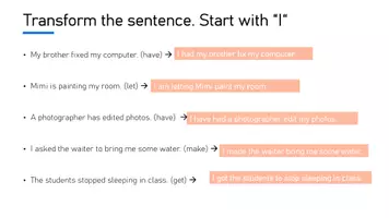 Vorschau - Präsentationen/Tafelbilder - Causative (active) - Introductory Presentation with exercises - Seite 3