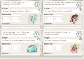 Vorschau - Stationenlernen - Textaufgaben im Winter - ZR 20 - ( 2. Klasse / Sachaufgaben / Freiarbeit) - Seite 3