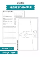 Vorschau - Mal- und Bastelvorlagen - Kreuzschraffur - Anleitung und Übung - Figur - Deckblatt