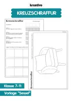 Vorschau - Mal- und Bastelvorlagen - Kreuzschraffur - Anleitung und Übung - Sessel - Deckblatt