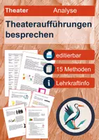 Vorschau - Lehrpläne/Lehrermaterial - 15 Methoden zur Besprechung von Theateraufführungen - Aufführungsanalyse - editierbar - Deckblatt