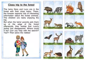 Vorschau - Arbeitsblätter - Englisch: Rätselspaziergang Waldtiere Story Walk Animals - Seite 1