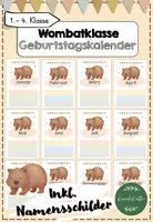Vorschau - Bildkarten - Wombatklasse – Geburtstagskalender - Deckblatt