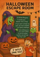 Vista previa - Hojas de trabajo - Halloween Escape Room - Grammar and Vocabulary Adventure! - Portada