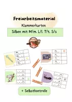 Vorschau - Aufgabenkarten - Freiarbeitsmaterial - Klammerkarten Silben mit Mm, Ll, Tt, Ss - Deckblatt