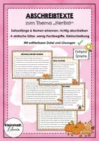 Vorschau - Stationenlernen - Abschreibtexte Herbst - Deckblatt