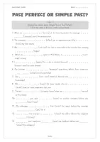 Vorschau - Arbeitsblätter - past perfect or simple past? (worksheet, mit Lösung) - Deckblatt