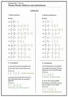 Vorschau - Arbeitsblätter - Mathe-Übung: Brüche addieren & subtrahieren (mit Merkblatt) - Seite 1