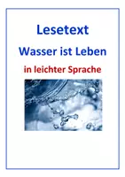 Vorschau - Arbeitsblätter - Wasser (Lesetext in leichter Sprache) - Deckblatt