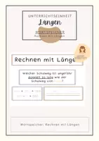 Vorschau - Poster - Wortspeicher Rechnen mit Längen I Kilometer und Meter - Deckblatt