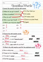 Vorschau - Arbeitsblätter - Question Words Arbeitsblatt (who, where, when, what, how) - Seite 1