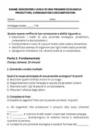 anteprima - Compiti in classe/Test - Descrivere i livelli di una piramide ecologica: produttori, consumatori e decompositori. - Pagina 1