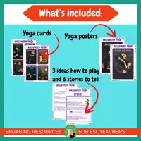 Vista previa - Juegos / Gamificación - Halloween Yoga| 16 Yoga Poses, Cards & Posters | ESL Brain Break Activty - página 2