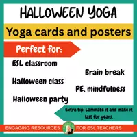 Vista previa - Juegos / Gamificación - Halloween Yoga| 16 Yoga Poses, Cards & Posters | ESL Brain Break Activty - página 3