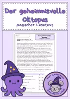 Vorschau - Arbeitsblätter - Der geheimnissvolle Oktopus - Magischer Lesetext - Deckblatt