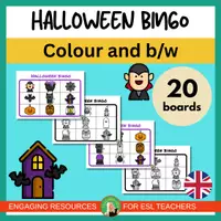 Vista previa - Juegos / Gamificación - Halloween Bingo | ESL K-2 | Printable Color & B/W | no-prep - Portada
