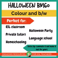 Vista previa - Juegos / Gamificación - Halloween Bingo | ESL K-2 | Printable Color & B/W | no-prep - página 3